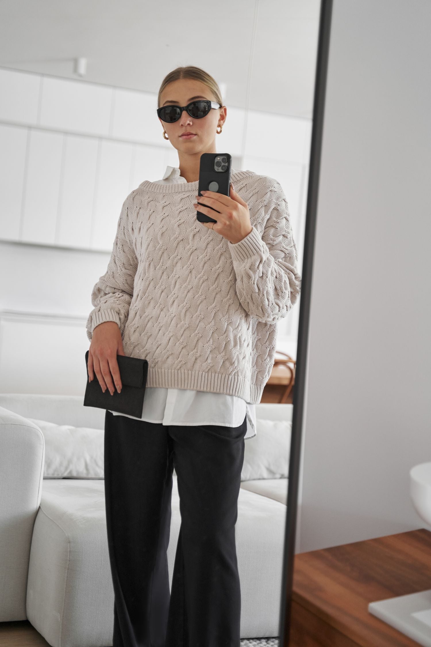 How to Style Our Knitted Braid Sweater in Timeless Taupe