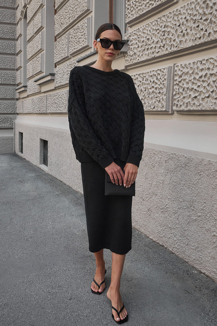 Knitted braid sweater