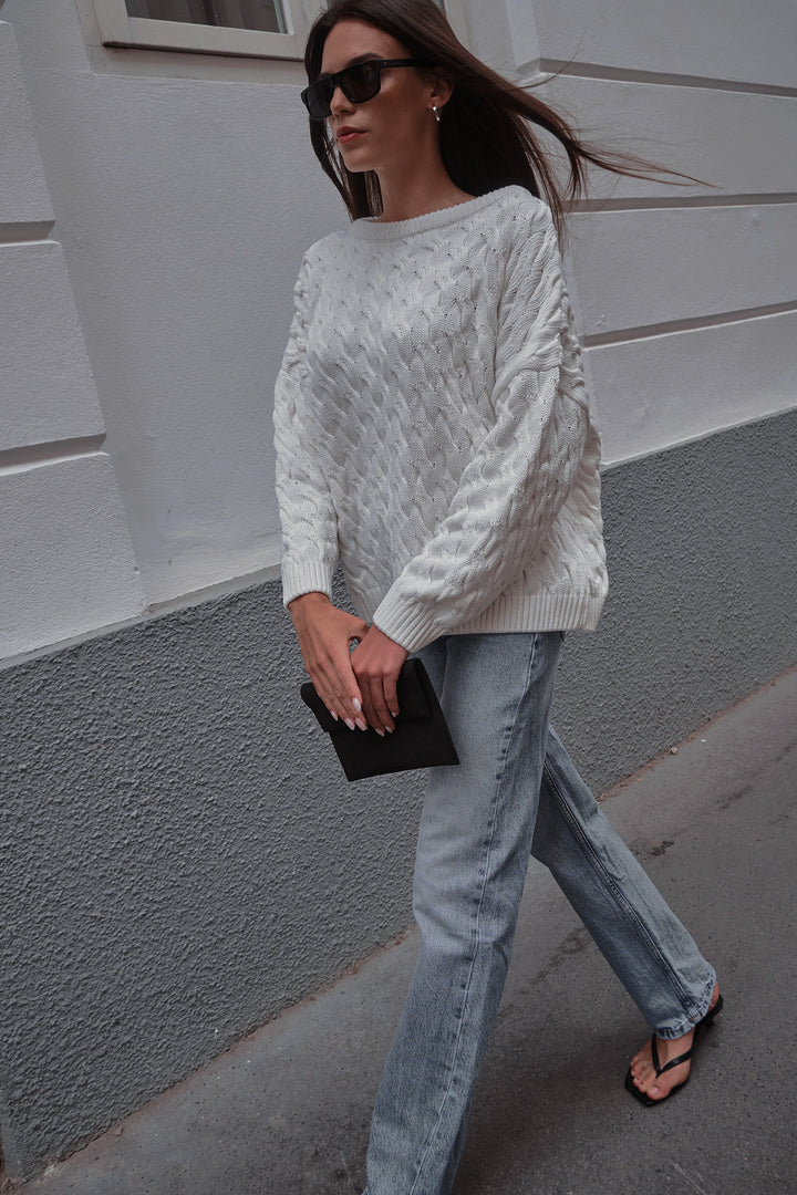 Knitted braid sweater