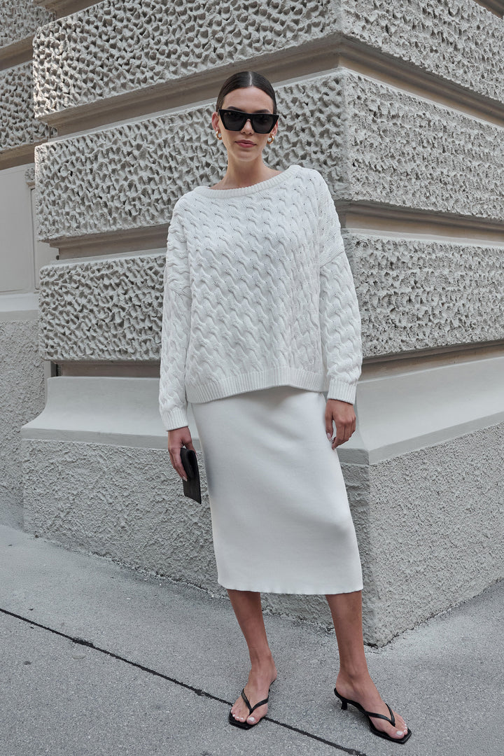 Knitted braid sweater