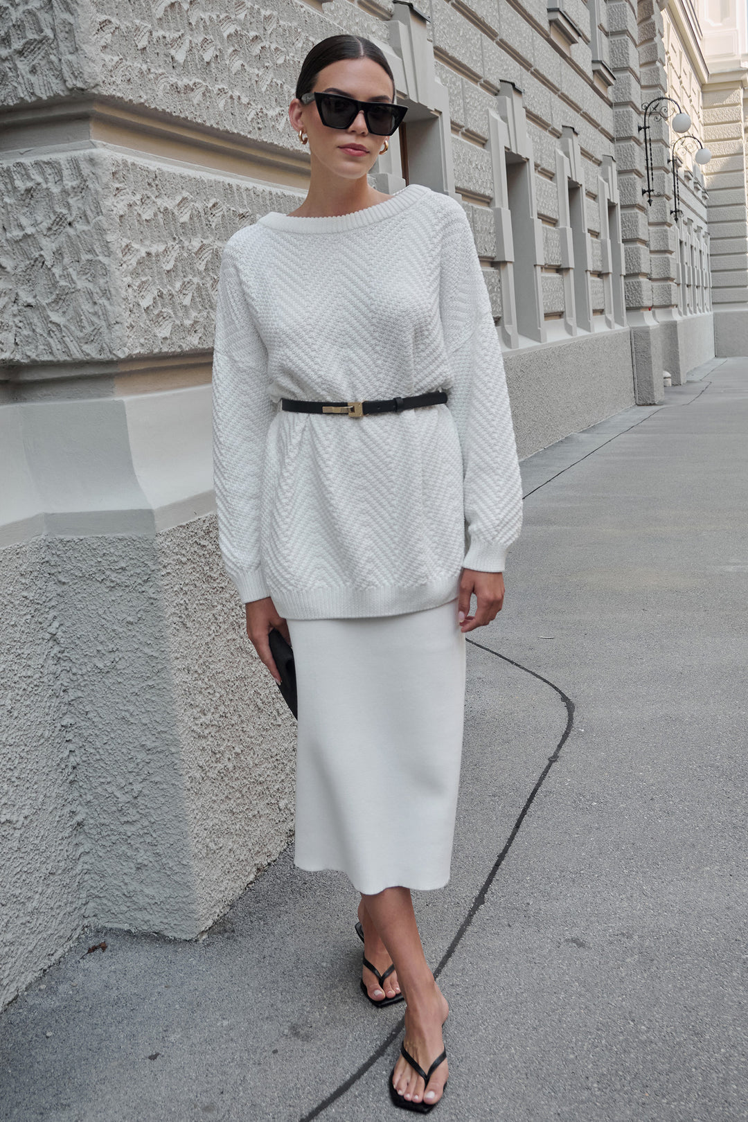 Knitted chevron sweater