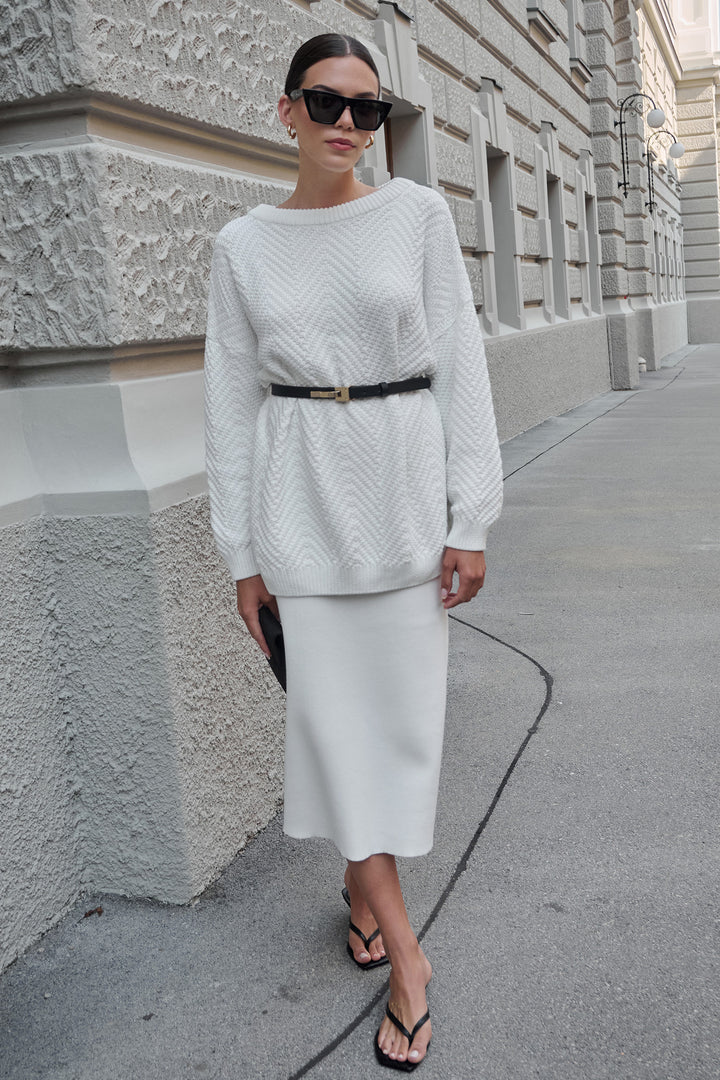 Knitted chevron sweater