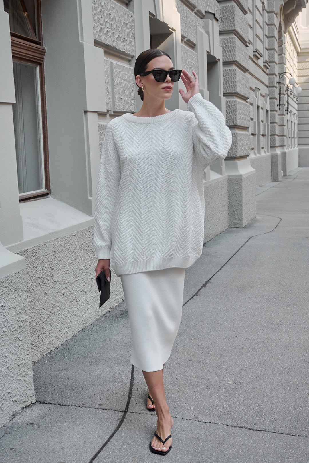 Knitted chevron sweater