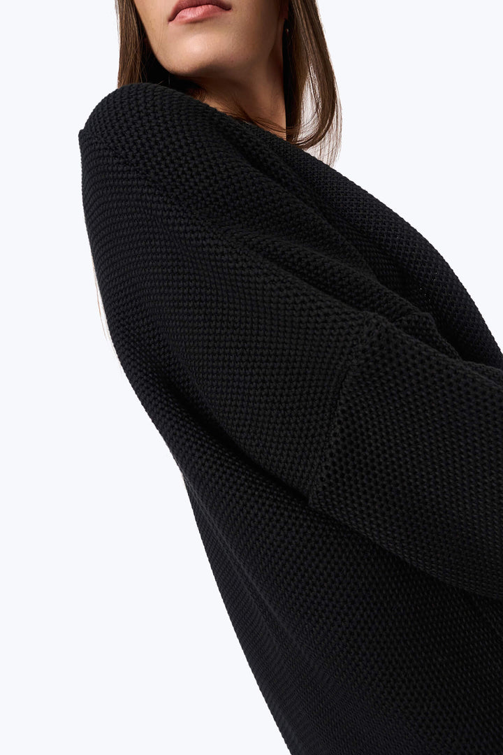 Knitted pinpoint cardigan coat