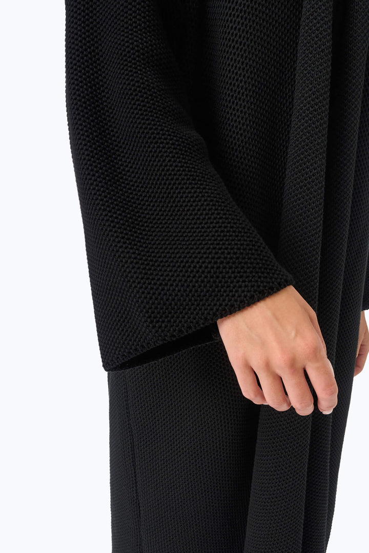 Knitted pinpoint cardigan coat