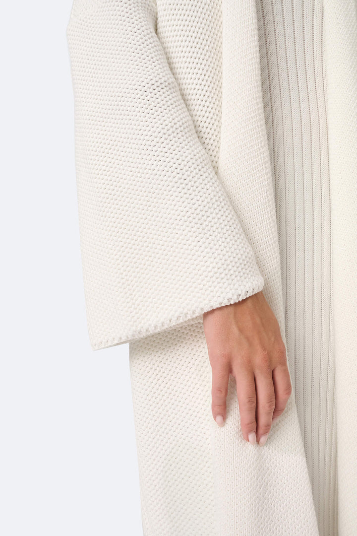 Knitted pinpoint cardigan coat