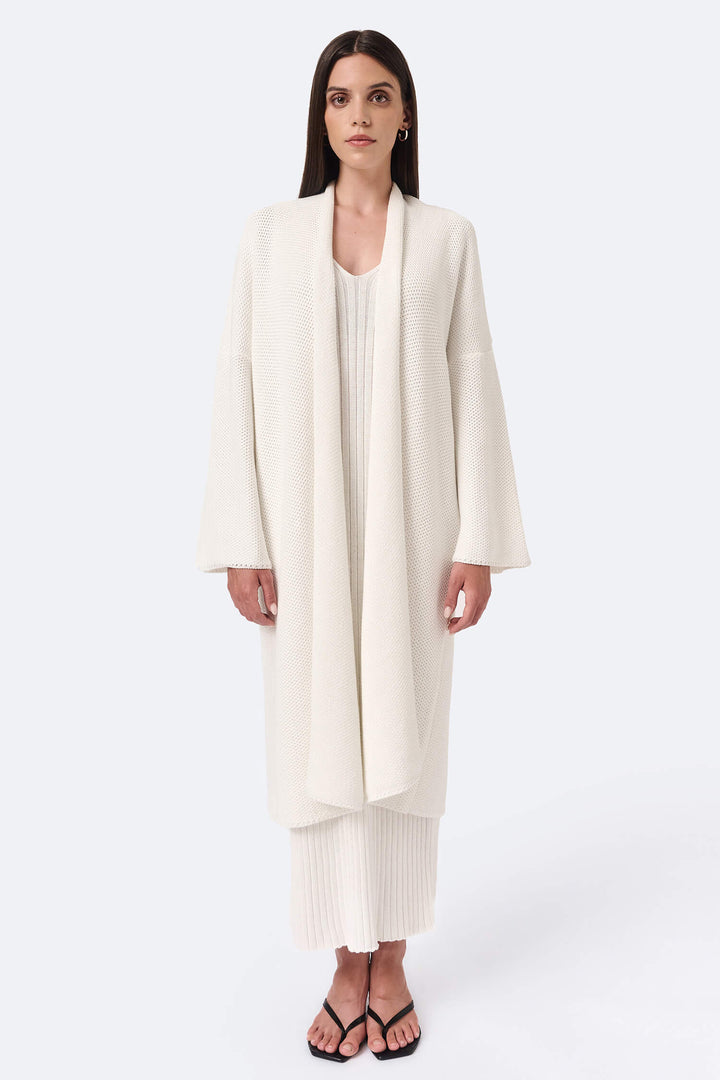 Knitted pinpoint cardigan coat