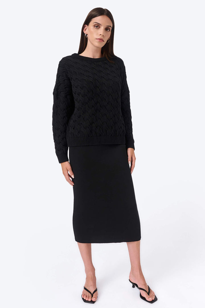 Knitted straight skirt