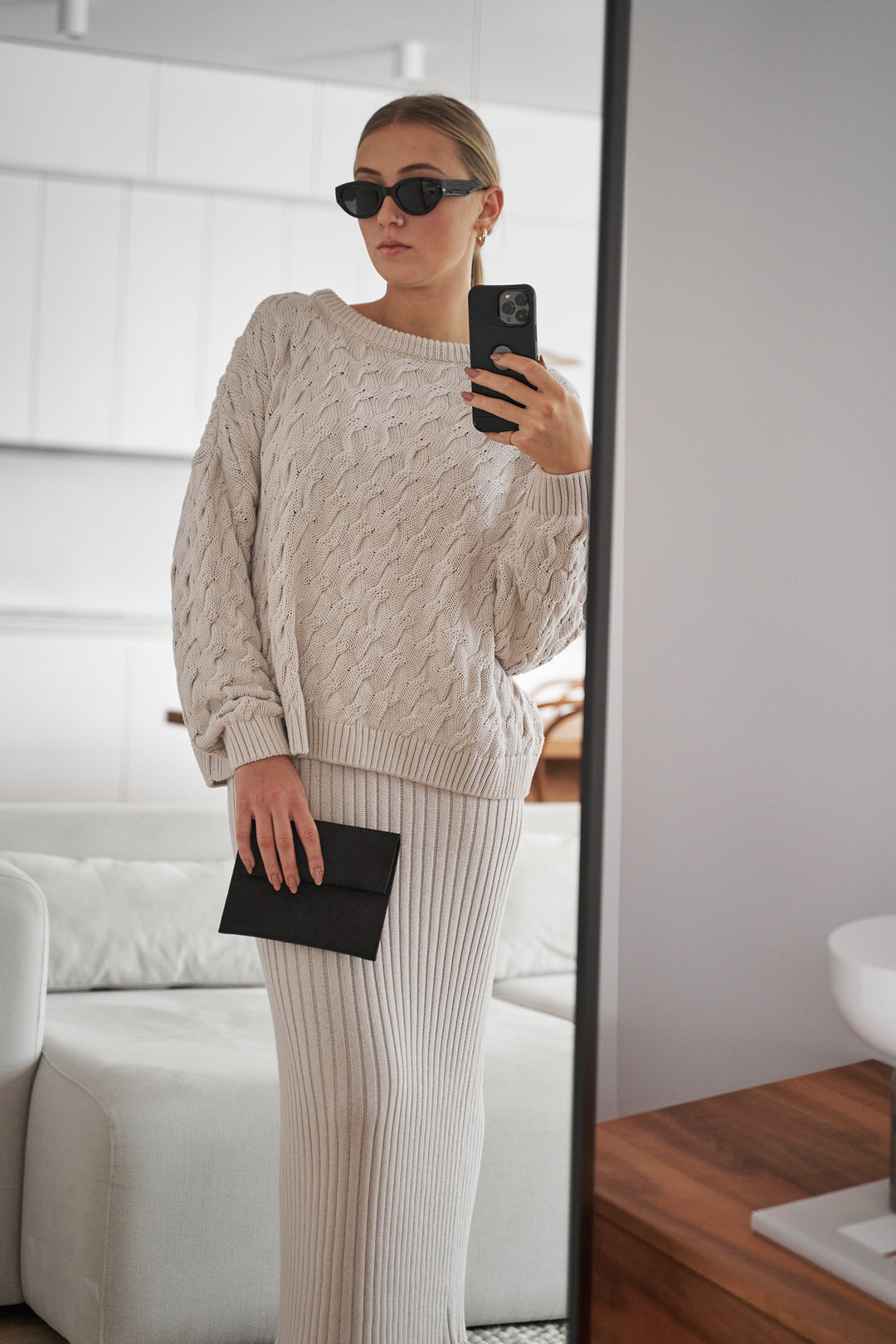 Knitted braid sweater